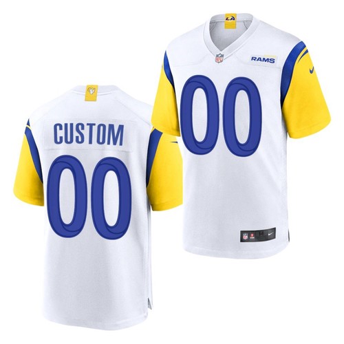 Youth 2021 Los Angeles Rams Modern Throwback Custom White NFL Football Jersey->->Custom Jersey